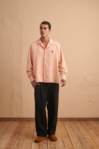 karavan clothing that moment spring summer 24 men greyson shirt peach