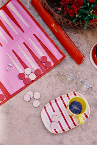 Leather Backgammon (Pink)