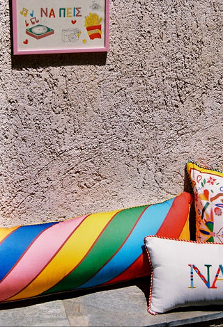 karavan clothing fashion planet homeware spring summer 26 nai collection pillow case lace multicolor stripes
