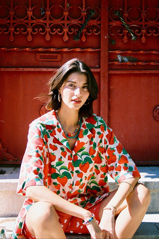 karavan clothing fashion spring summer 26 nai special issue collection zinnia shirt strawberries