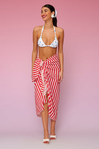 Brenda Beach Cover-up (Red Stripes)