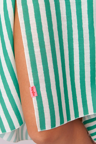 Brenda Beach Cover-up (Green Stripes)