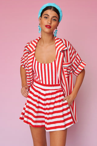 Amelia Shirt (Red Stripes)