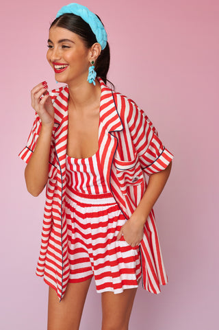 Amelia Shirt (Red Stripes)