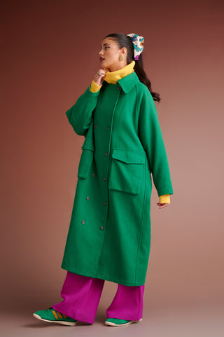 karavan clothing fashion autumn winter 24 collection griffin coat green