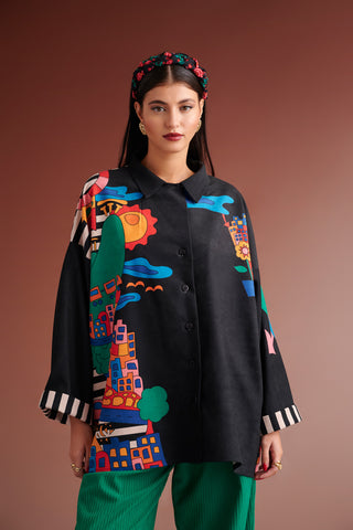 karavan clothing fashion autumn winter 24 collection ingrid shirt black