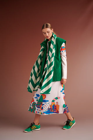 karavan clothing fashion autumn winter 24 collection walter scarf green