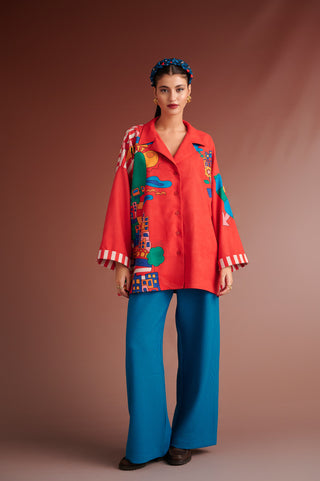karavan clothing fashion autumn winter 24 collection ingrid shirt red