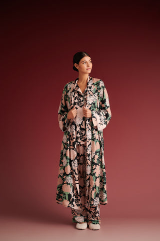 Silk Pyjamas (Black Floral)