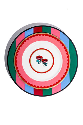 Porcelain Dessert Plate (Red/Pink)