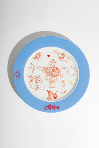Porcelain Dinner Plate (Summer Symbols)