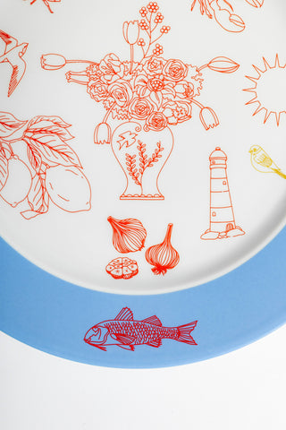 Porcelain Dinner Plate (Summer Symbols)
