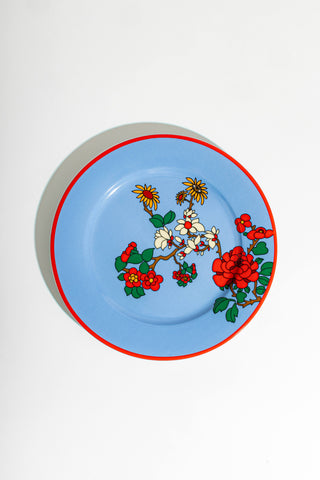 Porcelain Starter Plate (Flowers Blue)