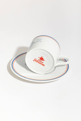 Porcelain Coffee Cup & Saucer (Hotel Καραβάνι)