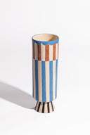 karavan clothing fashion spring summer 24 that moment homeware collection  vase stripes light blue brown