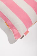 karavan clothing fashion spring summer 24 that moment homeware collection knitted pillow case pink orange stripes