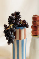 karavan clothing fashion spring summer 24 that moment homeware collection vase stripes light blue brown