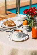 Porcelain Coffee Cup & Saucer (Hotel Καραβάνι)