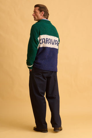 karavan clothing fashion fall winter 25 homecoming men collection finley zip pullover blue ivory