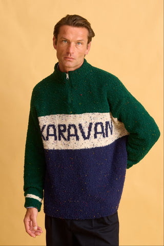 karavan clothing fashion fall winter 25 homecoming men collection finley zip pullover blue ivory