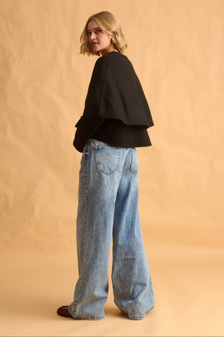 karavan clothing fashion fall winter 25 homecoming krvn collection elsa knitted cape black