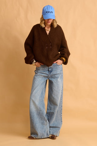 karavan clothing fashion fall winter 25 homecoming krvn collection harper knitted sweater brown