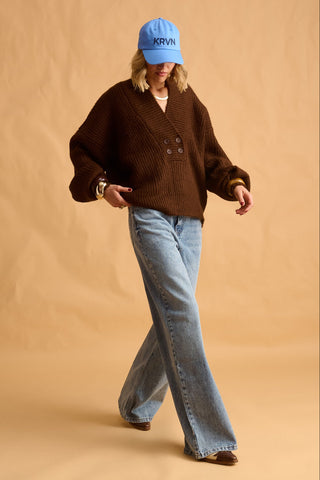 karavan clothing fashion fall winter 25 homecoming krvn collection harper knitted sweater brown