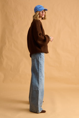 karavan clothing fashion fall winter 25 homecoming krvn collection harper knitted sweater brown