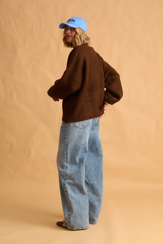 karavan clothing fashion fall winter 25 homecoming krvn collection harper knitted sweater brown