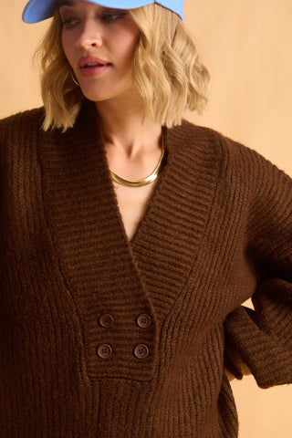 karavan clothing fashion fall winter 25 homecoming krvn collection harper knitted sweater brown