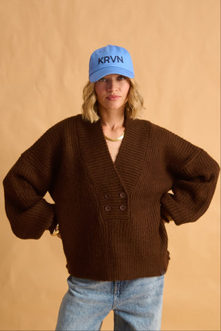 karavan clothing fashion fall winter 25 homecoming krvn collection harper knitted sweater brown