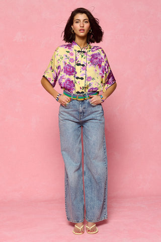 karavan clothing fashion spring summer 26 nai collection sydney shirt lemon floral purple