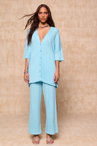 karavan clothing fashion spring summer 26 krvn nai collection alejandra knitted trousers ciel