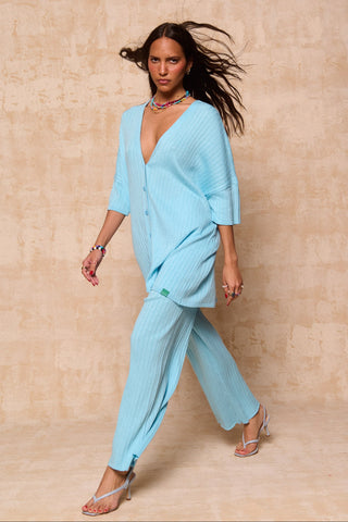 karavan clothing fashion spring summer 26 krvn nai collection alejandra knitted trousers ciel