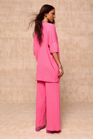 karavan clothing fashion spring summer 26 krvn nai collection alejandra knitted trousers pink