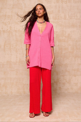 karavan clothing fashion spring summer 26 krvn nai collection francisca knitted shirt pink