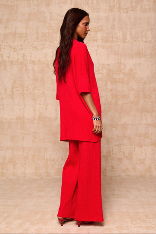 karavan clothing fashion spring summer 26 nai collection francisca knitted shirt red