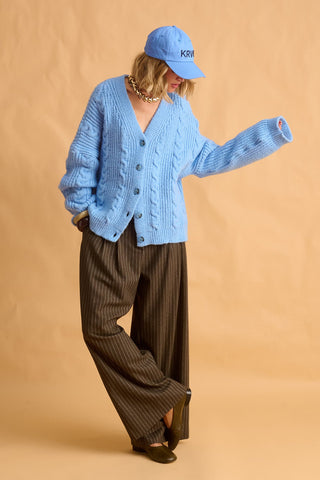 karavan clothing fashion fall winter 25 homecoming krvn collection dolores knitted cardigan light blue