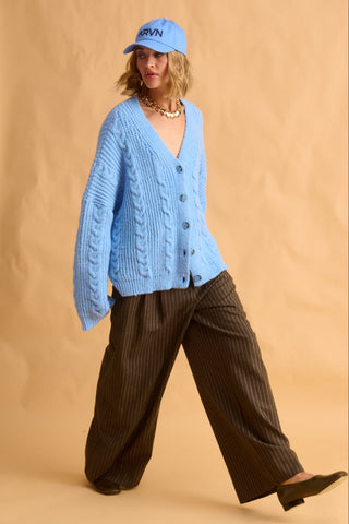 karavan clothing fashion fall winter 25 homecoming krvn collection dolores knitted cardigan light blue