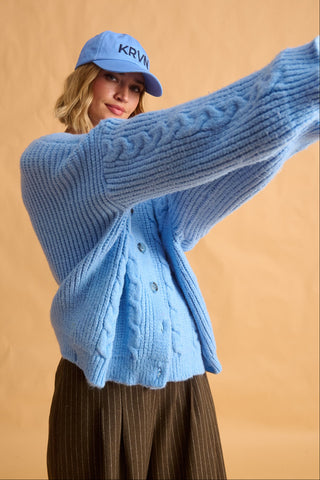 karavan clothing fashion fall winter 25 homecoming krvn collection dolores knitted cardigan light blue