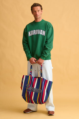 karavan clothing fashion fall winter 25 homecoming men collection david handbag multicolor stripes