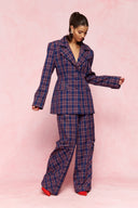karavan fall winter 26' collection derin blazer checked blue