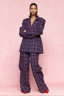 karavan fall winter 26' collection derin blazer checked blue