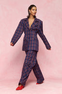 karavan fall winter 26' collection derin blazer checked blue