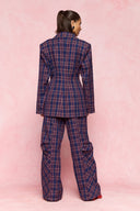 karavan fall winter 26' collection althea trousers checked blue