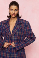 karavan fall winter 26' collection derin blazer checked blue