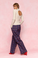 karavan fall winter 26' collection althea trousers checked blue
