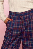 karavan fall winter 26' collection althea trousers checked blue