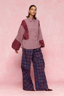 karavan loungewear planet fall winter 26' collection keila shirt burgundy grey