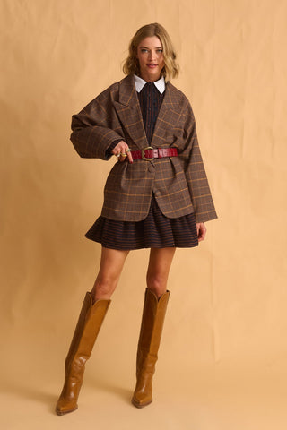 karavan clothing fashion fall winter 25 homecoming krvn collection linda blazer checked brown